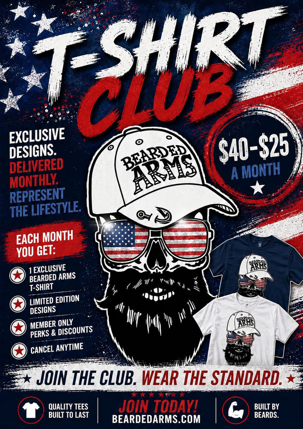 STANDARD Bearded Arms Monthly Tshirt Club